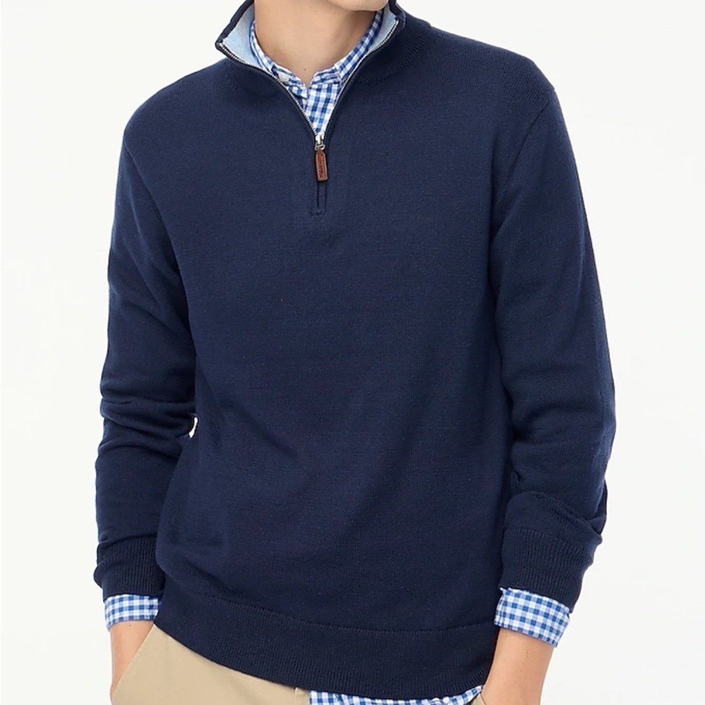 J crew Cotton half-zip sweater